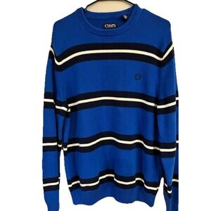 chaps ralph lauren Blue Sweater Size Large New 100% cotton